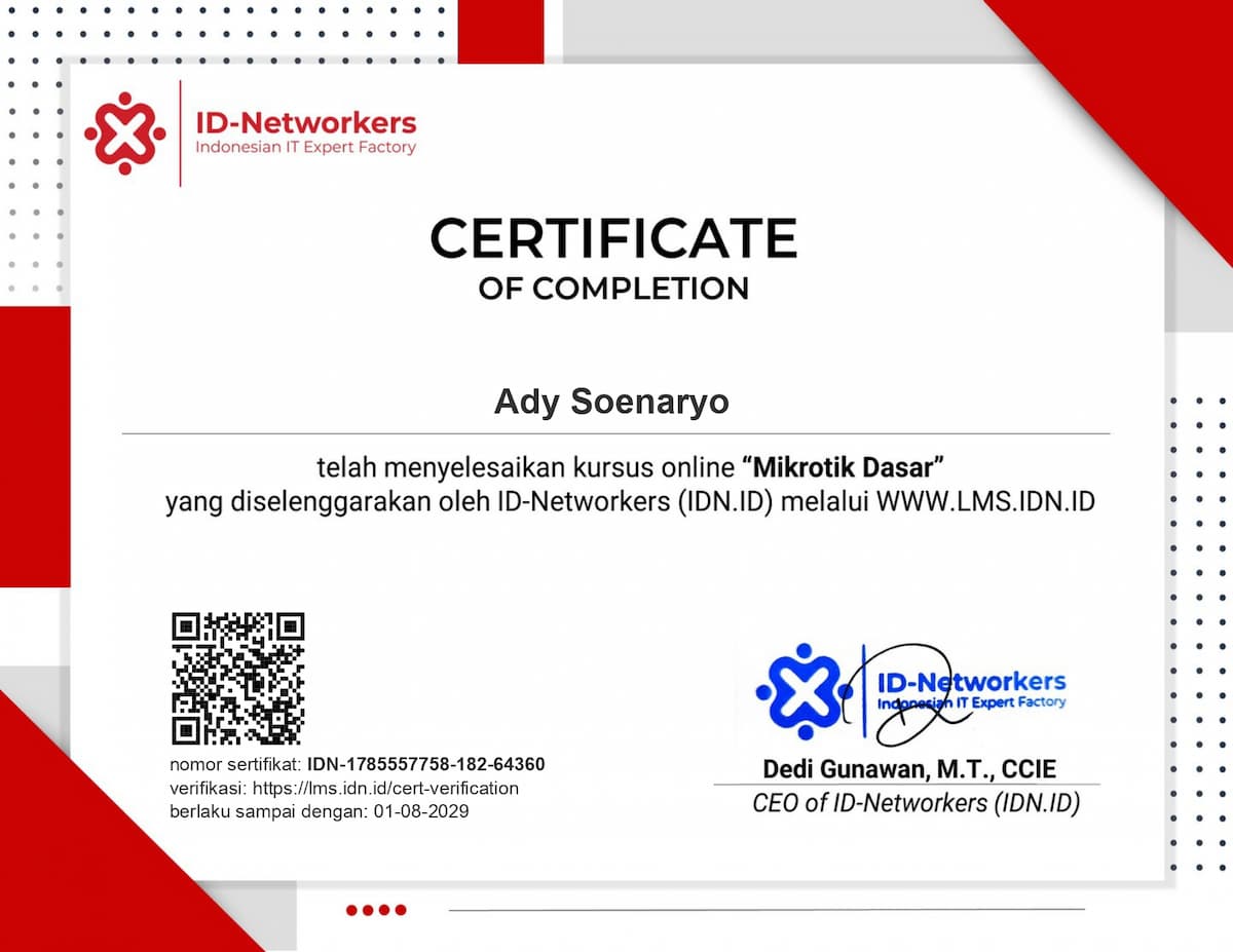 Certificate Mikrotik Dasar - by ID Networkers